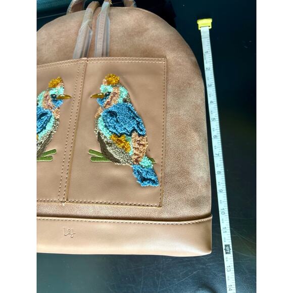 NWT - Elle Jade Vegan Leather Embroidered Bird Backpack main image 3